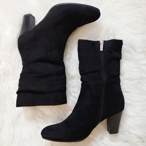 Sam Edelman Black Suede Heel Boots